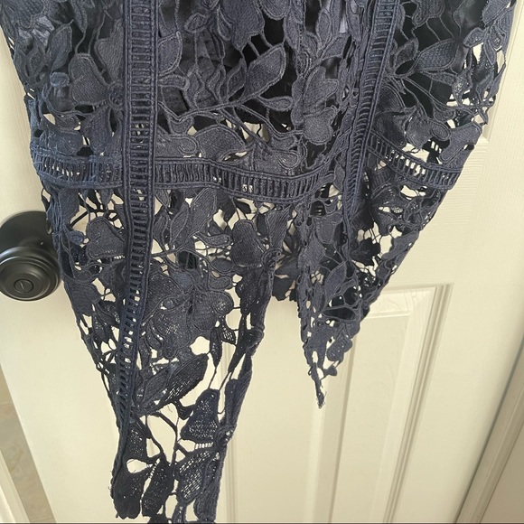 ✨SOLD✨ Self-portrait/Bardot Style Navy/Dark Blue Lace Dress - Picture 9 of 9